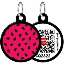Адреснік WAUDOG Smart ID з QR-паспортом, малюнок "Кавун", коло, 25 мм, чорний (0625-0049-01): Виробник WAUDOG