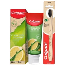 Colgate Naturals Зубная паста Освежающая чистота 75 мл + Зубная щетка Colgate Бамбук мягкая: Назначение Ароматизация, Комплексная защита, Очищение, Свежесть дыхания