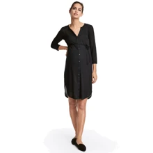 Платье H&M 4097656 42 черное для беременных: Узор Однотонный