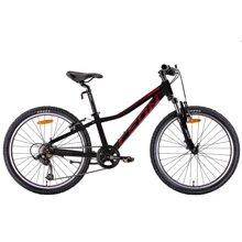 Велосипед 24" Leon JUNIOR AM Vbr 2022 (чорний з червоним (м)): Діаметр коліс, дюймів 24