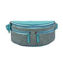 Сумка поясна BlankNote Spirit фетр сірий + бірюзова шкіра тиффани (BN-BAG-15-felt-tiffany): Стать жіночий