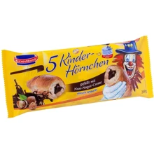 Круассаны KuchenMeister Kinder-Hörnchen Nuss-Nougat-Creme с кремовой начинкой из ореховой нуги 5x48 г (4101540709555): Вес нетто 240 г
