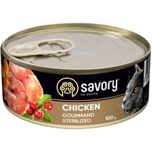 Влажный корм Savory для стерилизованных котов с курицей 100 г (30747): Тип Влажный корм