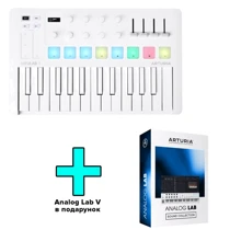 MIDI-клавиатура Arturia MiniLab 3 Alpine White + Arturia Analog Lab V: Механика Динамическая