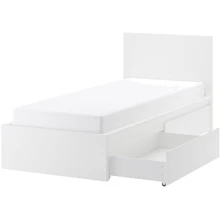 Каркас кровати с 2 контейнерами ІКЕА Malm 90х200 см Белый (890.327.38): undefined undefined