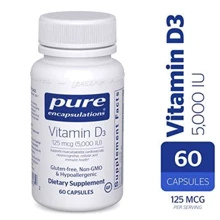 Pure Encapsulations Vitamin D3 5,000 МО 60 caps Вітамін D3 (PE-00817): Тип вітамін D