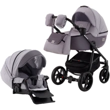 Коляска 2 в 1 Adamex Hybryd Plus BR228 серый - сиреневая кожа (выдавленная точка) (623682): Тип коляски универсальная коляска (2-в-1)
