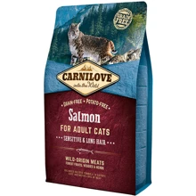 Сухой корм для взрослых кошек с чувствительным пищеварением Carnilove Salmon Sensitive & Long Hair 2 кг (8595602512287): Тип Сухой корм