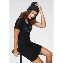 Платье KangaROOS 44944807 40 черное повседневное до середины бедра: Состав Хлопок, Эластан