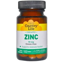 Country Life Zinc Chelated 50 mg 100 Tabs Цинк хелатный: Тип Цинк