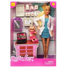 Кукла типа Барби доктор DEFA Lucy 8348 с дочкой (Синий): Возраст от 3 лет