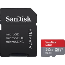 Карта памяти SanDisk 32GB microSDHC Class 10 UHS-I U1 A1 Ultra + adapter (SDSQUAR-032G-GN6MA): Тип карты microSDHC