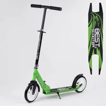 Самокат двоколісний Best Scooter з PU колесами Black / Green (99647): Кількість коліс 2