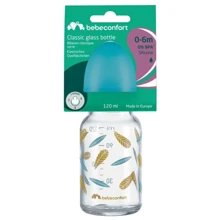 Бутылочка для кормления Bebe Confort Little Buddies стеклянная с силиконовой пустышкой 120 ml (3102202050): Материал стекло