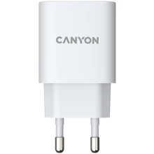 Зарядний пристрій Canyon Wall Charger USB+USB-C H-20-04 20W White (CNE-CHA20W04): Особливості Power Delivery (PD), USB-C, Быстрая зарядка