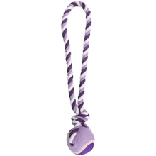 М'яч на канаті Flamingo Cotton Rope With Tennis Ball для собак S 6х6х40 см: undefined undefined