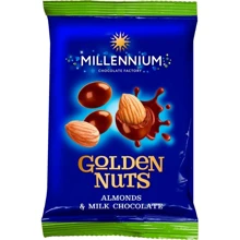 Драже Millennium Golden nuts мигдаль у молочному шоколаді 50 г (4820075508258): Вага, г 50
