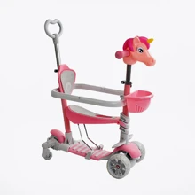 Детский самокат 5в1 Best Scooter розовый (P-63700): Количество колес 3