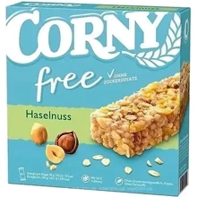 Батончики Corny Haselnuss Free без цукру з лісовим горіхом 120 г (4011800572211): Вага, г 120