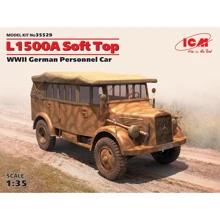 Німецький армійський автомобіль L1500A з піднятим тентом, Soft Top, WWII German personnel car (ICM35529): Виробник ICM