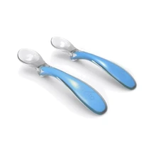 Набір силіконових ложечок для годування Nuvita Easy Eating 6м+2 шт. синя (NV8480Blue): Матеріал силикон