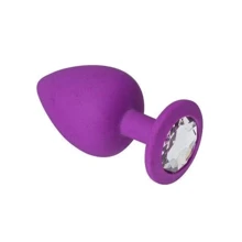 Силіконова анальна пробка з кристалом Purple Silicone Diamond (розмір S): Для кого унісекс