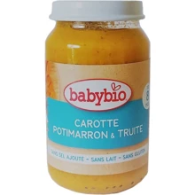 Пюре BabyBio органическое из моркови китайской тыквы и форели 200 г (3288131500560): Вид Рыбно-овощное