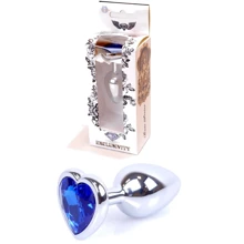 Анальна пробка із кристалом BOSS of TOYS Boss Series - Jewellery Silver Heart PLUG Dark Blue S, BS6400050: Для кого унісекс