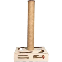 Кігтеточка для котів Lucky Pet з кулькою 31x31x57 см біла (4820224213859): Висота стовпчика 57 см