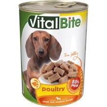 Вологий корм VitalBite для маленьких і середніх собак з птахом в желе 415 г (5999546174380): Тип вологий корм