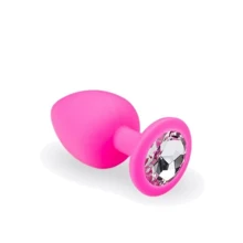 Анальний корок CRYSTAL Pink Silicone Diamond, L: Для кого унісекс
