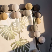Гирлянда Cotton ball lights на 20 шаров 3,8м, Sand Grey: Тип Хлопковые шарики