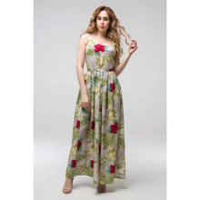 Платье FLFashion Магнолия ППМ 2201 50 бежевый повседневное длинное макси: Состав Эластан, Полиэстер, Вискоза