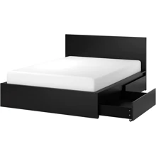 Каркас кровати с 4 корзинами ІКЕА MALM 160х200 см черно-коричневый (599.316.27): undefined undefined