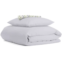 Комплект постільної білизни Cosas Ranfors Grey ZIGZAG Grey Beige підлітковий на гумці 155х215 см (Ranfors_Grey_EL90-ZigGreyBeige_155): Тип постільний комплект