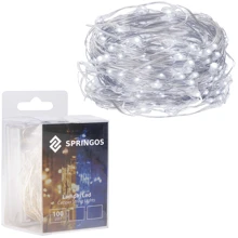 Гирлянда на батарейках Springos 9.9 м 100 LED CL0019 Cold White: Тип Линейная