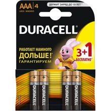 Батарейки Duracell Basic AAА алкалиновые 1.5V LR03 4 шт.: undefined undefined