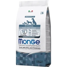 Сухий корм для цуценят Monge dog all breeds pup&jun форель з рисом 2.5 кг (8009470011495): Тип Сухой корм