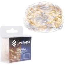 Гирлянда на батарейках Springos 1.9 м 20 LED CL0012 Cold White/Warm White: Тип Линейная