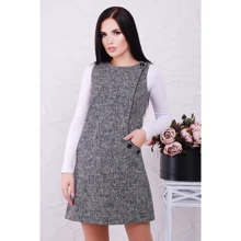 Платье FashionUp PL-1559A-42 42 серое повседневное до середины бедра: Состав Вискоза, Шерсть, Акрил