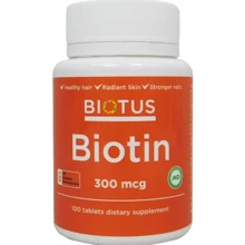 Biotus Biotin 300 mkg Биотин 100 Таблеток: Форма выпуска Таблетки