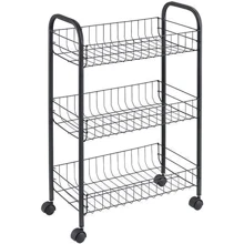 Этажерка Metaltex LUGANO LAVA 3 уровня 41x23x63 см черная (344503): Материал Металл