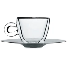 Чашка Luigi Bormioli Thermic Glass з блюдцем 2х300 мл (10089/01): Найменування Набір чашок із блюдцем 4 ін.