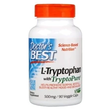 Doctor's Best Best L-Tryptophan 500 mg 90 Veggie Caps Триптофан: Тип Триптофан
