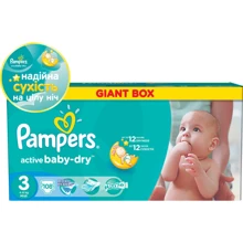 PAMPERS Active Baby-Dry Midi (4-9 кг) Джайнт Плюс 108 шт.: undefined undefined