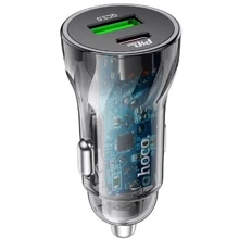 Зарядное устройство Hoco Car Charger USB-C+USB Z47A 30W Transparent Black (6931474782298): Особенности Быстрая зарядка, Power Delivery (PD)