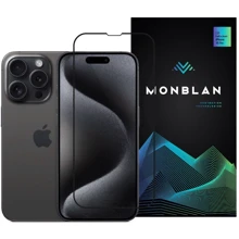 Защитное стекло для iPhone Monblan Tempered Glass Dust-Proof Anti Static Black for iPhone 15 Pro: Тип защиты экрана на экран