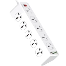 Сетевой фильтр LDNIO SC10610 (10 ports / 1PD / 1QC3.0 / 4 USB / 2m) White: Количество розеток, шт 10