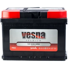 Vesna 6СТ-62 АзЕ Premium Euro 415 062): Ємність, Ач 62