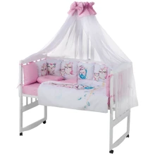 Постельный комплект Babyroom Bortiki Print-08 Совы розовый (680729): Тип постельный комплект